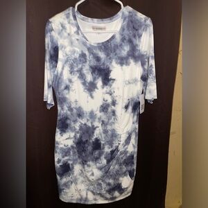 NEW Guess Womens Tie-Dye Ruched-Side T-Shirt Dress
